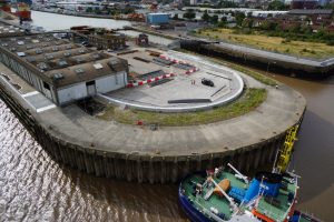 New flood defences at Albert Dock, Hull.